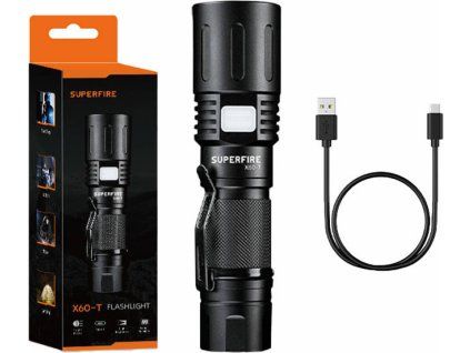 Svítilna Superfire X60-T, 1500lm, USB