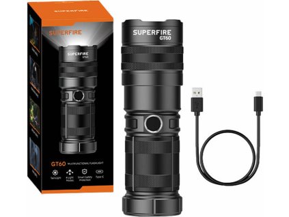 Svítilna Superfire GT60 – 2600 lm, 2 režimy, USB-C