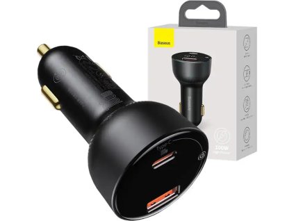 Nabíječka do auta Baseus Superme, USB, USB-C, 100W (černá)