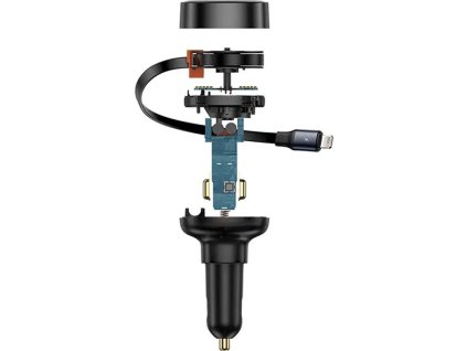 Nabíjačka do auta Baseus Enjoyment Pro s káblom lightning + USB-C, 55 W (čierna)