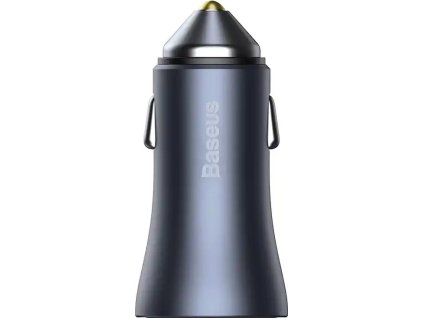 Nabíječka Baseus Golden Contactor Pro, USB + USB-C, QC4.0+, PD, SCP, 40W (šedá) + kabel USB-C do iP 1m (černý)