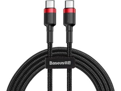 Baseus Cafule Flash Charging Datový Kabel USB-C - USB-C 60W 1m Red/Black