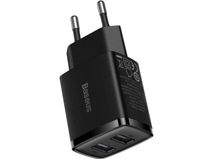 Baseus CCXJ010201 Compact Nabíječka 2xUSB 10,5W Black