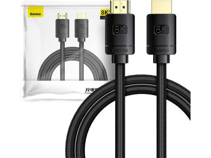 Kabel HDMI 2.1 řady High Definition, 8K 60Hz, 3D, HDR, 48Gbps, 2m (černý)