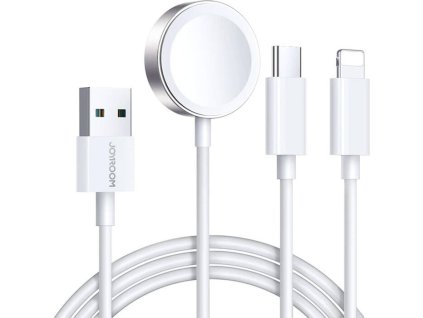 Magnetická nabíjačka Apple Watch Joyroom S-IW008 Lightning + USB-C 5V 1,2 m (biela)