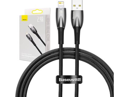 Baseus Glimmer Series Fast Charging Datový Kabel USB-A - Lightning 2.4A 1m Black