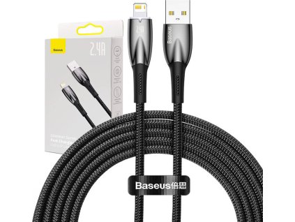 Baseus Glimmer Series Fast Charging Datový Kabel USB-A - Lightning 2.4A 2m Black