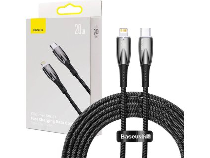 Baseus Glimmer Series Fast Charging Datový Kabel USB-C - Lightning 20W 2m Black