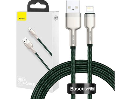 USB kábel pre Lightning Baseus Cafule, 2,4 A, 1 m (zelený)