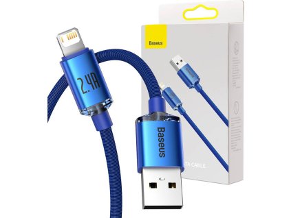 Baseus Crystal Shine Series cable USB cable for fast charging and data transfer USB Type A - Lightning 2.4A 2m blue (CAJY000103)
