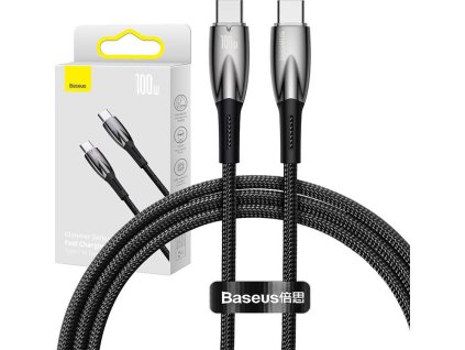 Baseus Glimmer Series Fast Charging Datový Kabel USB-C - USB-C 100W 1m Black