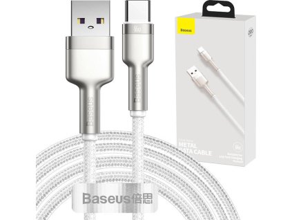 Kábel USB pre USB-C Baseus Cafule, 66 W, 2 m (biely)
