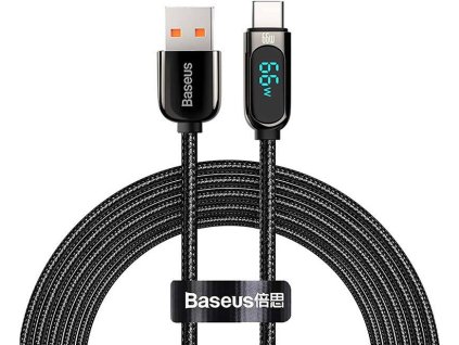 Baseus Display Fast Charging Data USB-A / USB-C 66W 1 m cable - black