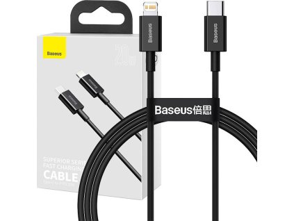 Kabel Baseus Superior Series USB-C na iP, 20W, PD, 1m (černý)