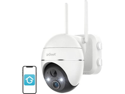 Bezdrátová 3MP WiFi venkovní kamera ieGeek ZS-GX1S bílá 5200mAh