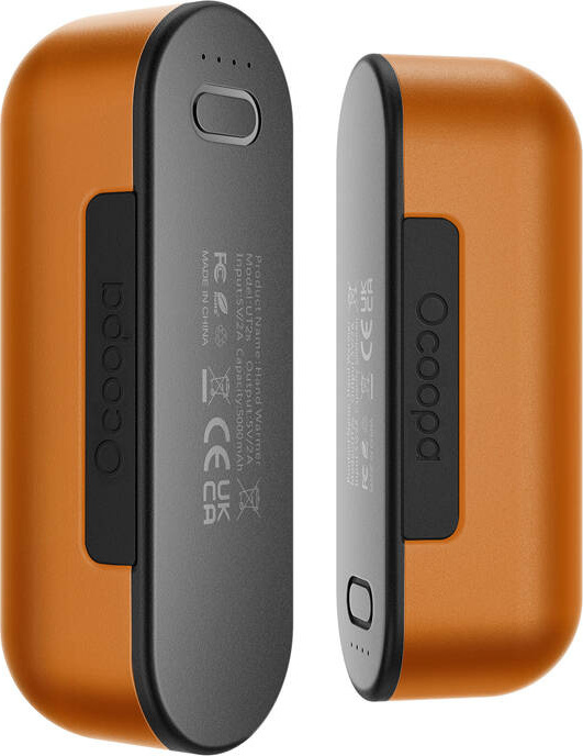 Ocoopa UT2s 2x5000 mAh ohřívač rukou s funkcí powerbanky, USB-C, oranžová