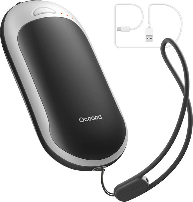 Ocoopa HotPal PD 5000 mAh ohřívač rukou s funkcí powerbanky, USB-C, bílá a černá