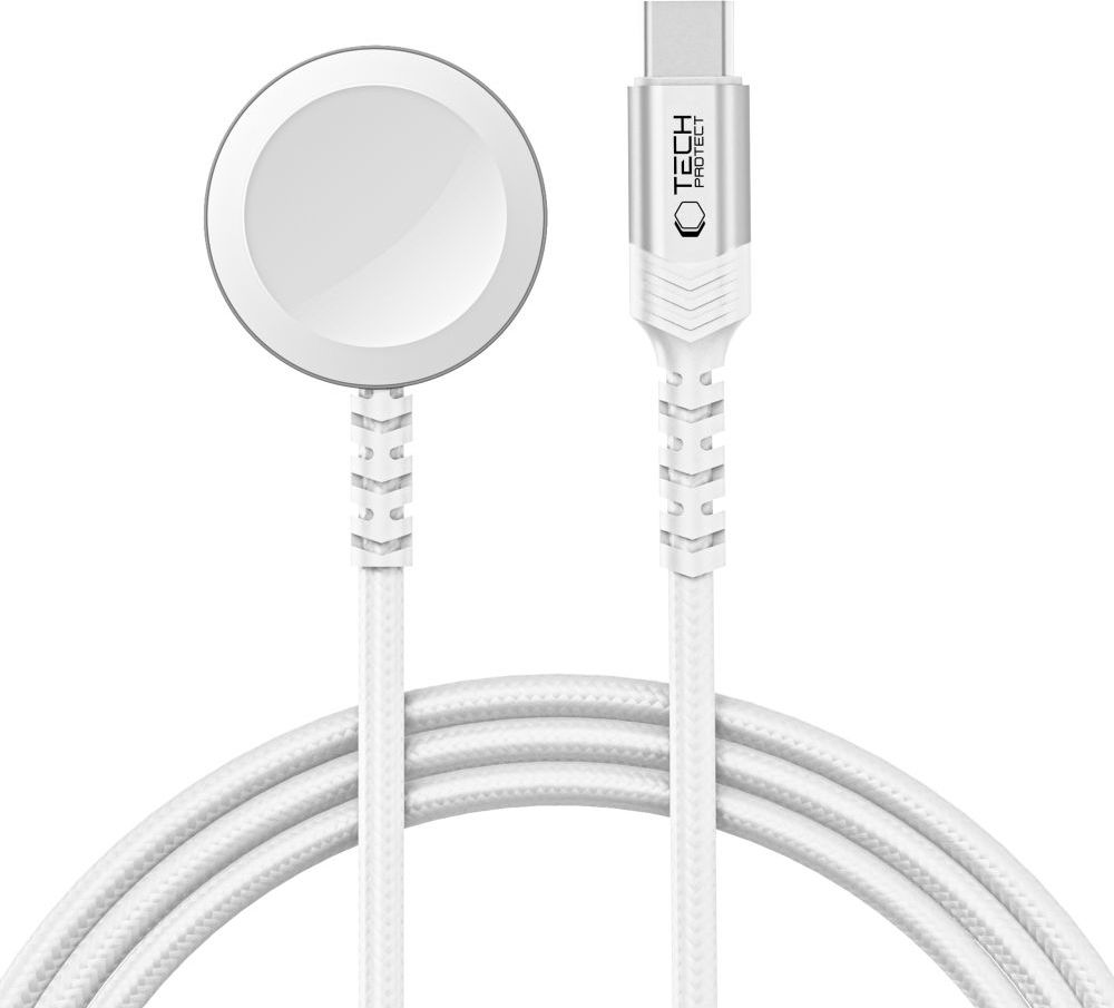 TECH-PROTECT MC01 ULTRABOOST MAGNETIC CHARGER TYPE-C CABLE 120CM APPLE WATCH WHITE