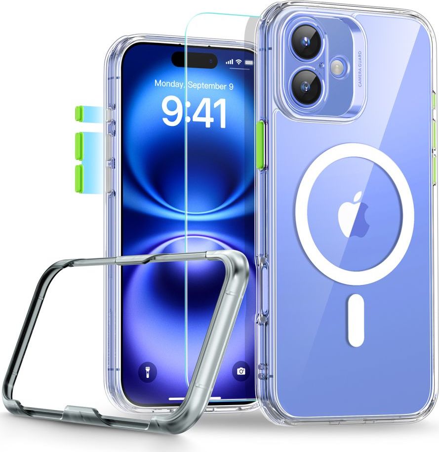 ESR CLASSIC PRO SET HALOLOCK MAGSAFE KRYT A SKLO S APLIKÁTOREM IPHONE 16 CLEAR