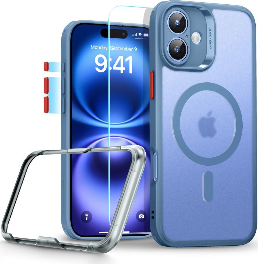 ESR CLASSIC PRO SET HALOLOCK MAGSAFE KRYT A SKLO S APLIKÁTOREM IPHONE 16 FROSTED BLUE
