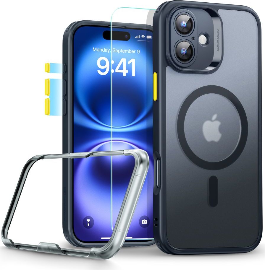 ESR CLASSIC PRO SET HALOLOCK MAGSAFE KRYT A SKLO S APLIKÁTOREM IPHONE 16 FROSTED BLACK