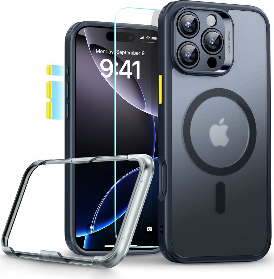 ESR CLASSIC PRO SET HALOLOCK MAGSAFE KRYT A SKLO S APLIKÁTOREM IPHONE 16 PRO FROSTED BLACK