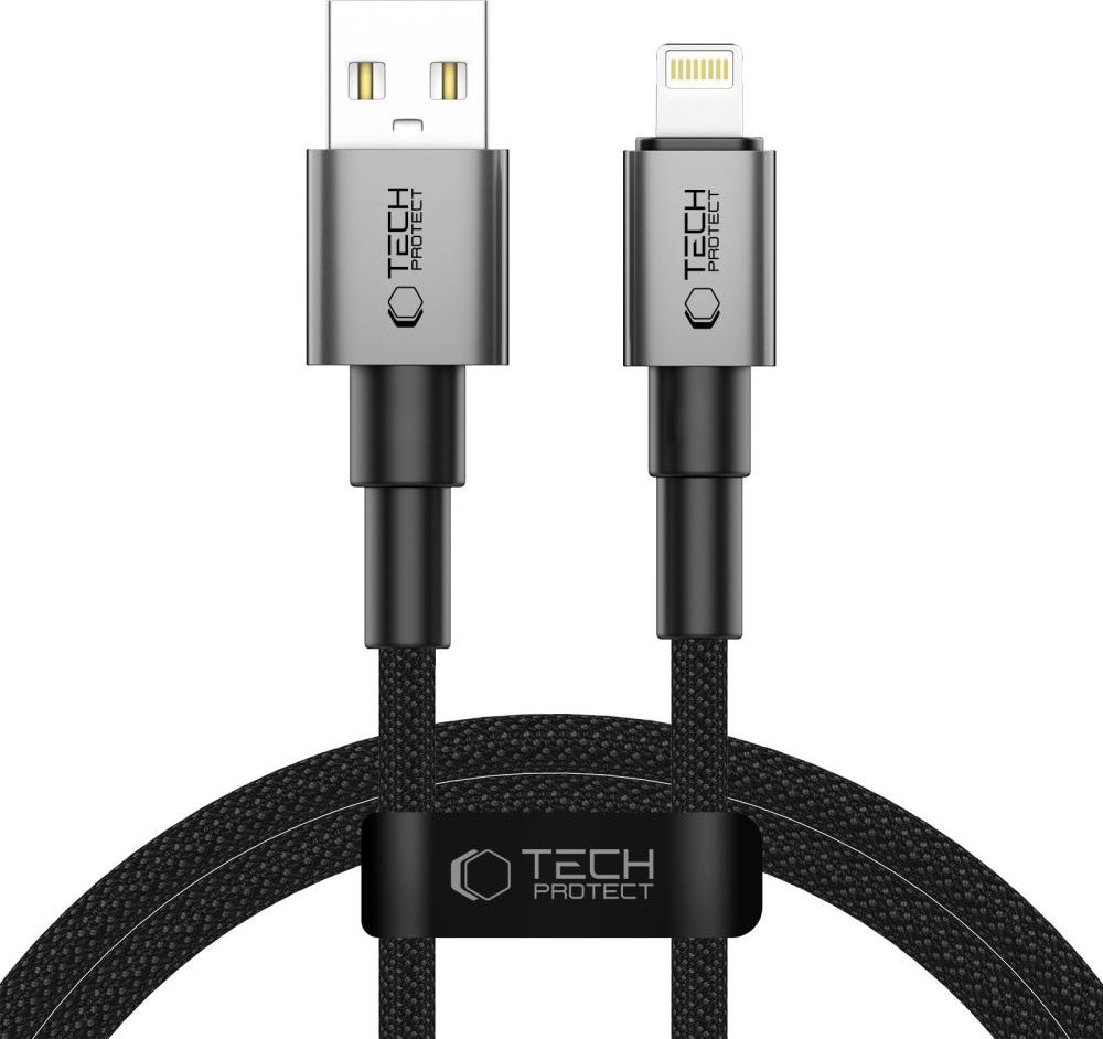 TECH-PROTECT ULTRABOOST DNA LIGHTNING CABLE 15W/3A 100CM IRON GREY