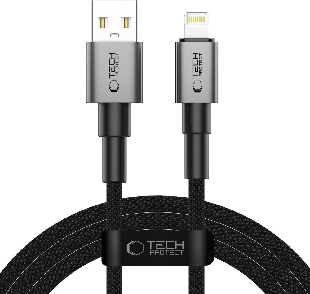 TECH-PROTECT ULTRABOOST DNA LIGHTNING CABLE 15W/3A 200CM IRON GREY