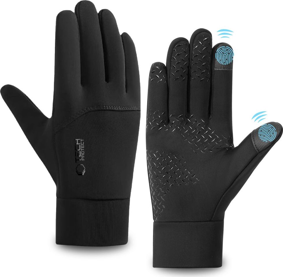 TECH-PROTECT DOTYKOVÉ RUKAVICE NA TELEFON WG01 WINTER TOUCHSCREEN GLOVES M BLACK