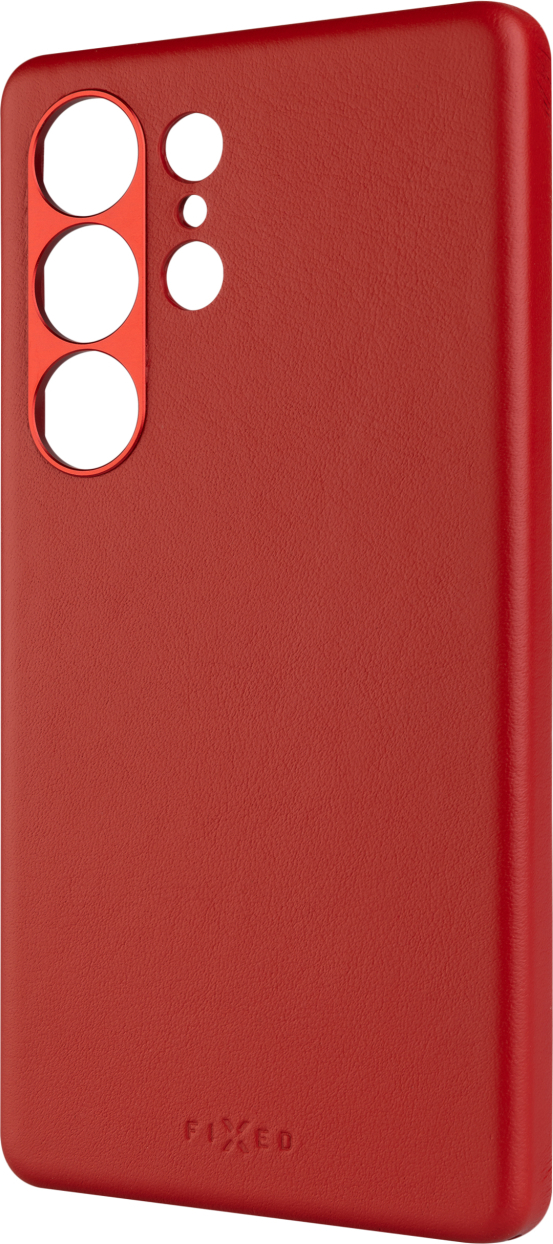 Kožený zadní kryt FIXED MagLeather s podporou MagSafe pro Samsung Galaxy S25 Ultra, červený