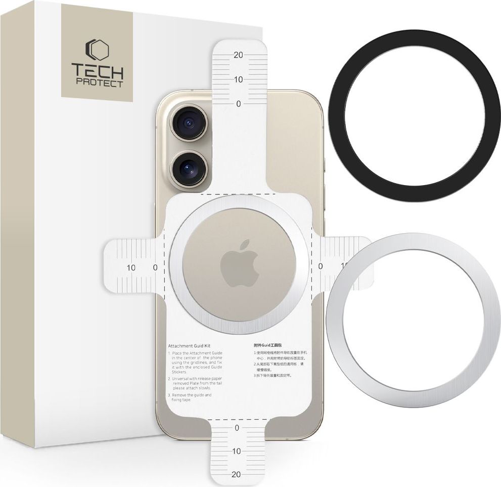 TECH-PROTECT MMP-110 2IN1 MAGNETIC MAGSAFE RING SILVER & BLACK