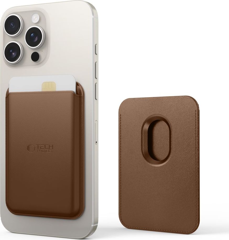TECH-PROTECT MAGWALLET MAGSAFE UNIVERSAL MAGNETIC CARD HOLDER BROWN