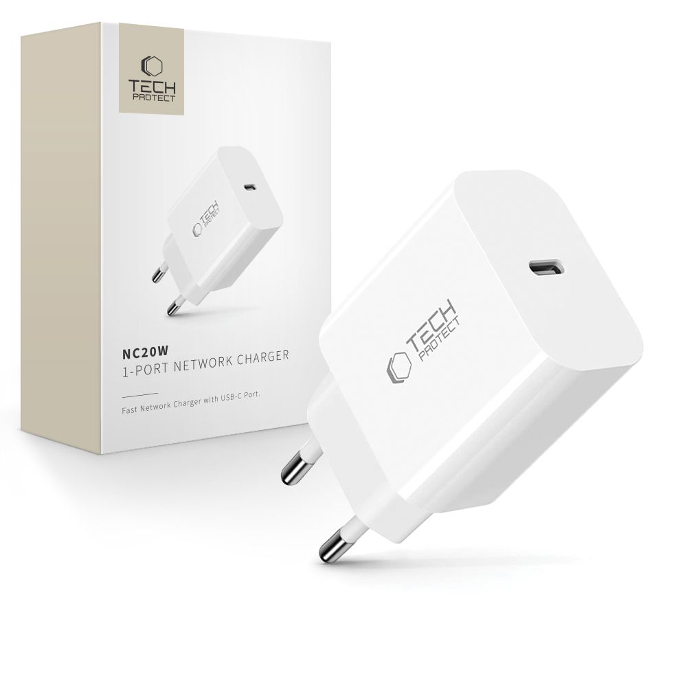 TECH-PROTECT NC20W 1-PORT NETWORK CHARGER PD 20W WHITE
