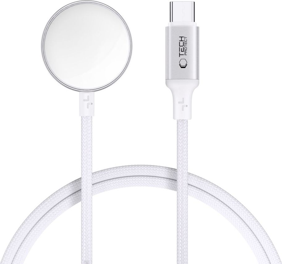 TECH-PROTECT MC02 ULTRABOOST MAGNETIC CHARGER TYPE-C CABLE 100CM APPLE WATCH WHITE