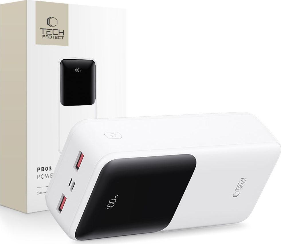 TECH-PROTECT PB03 POWER BANK 30000MAH 22.5W WHITE