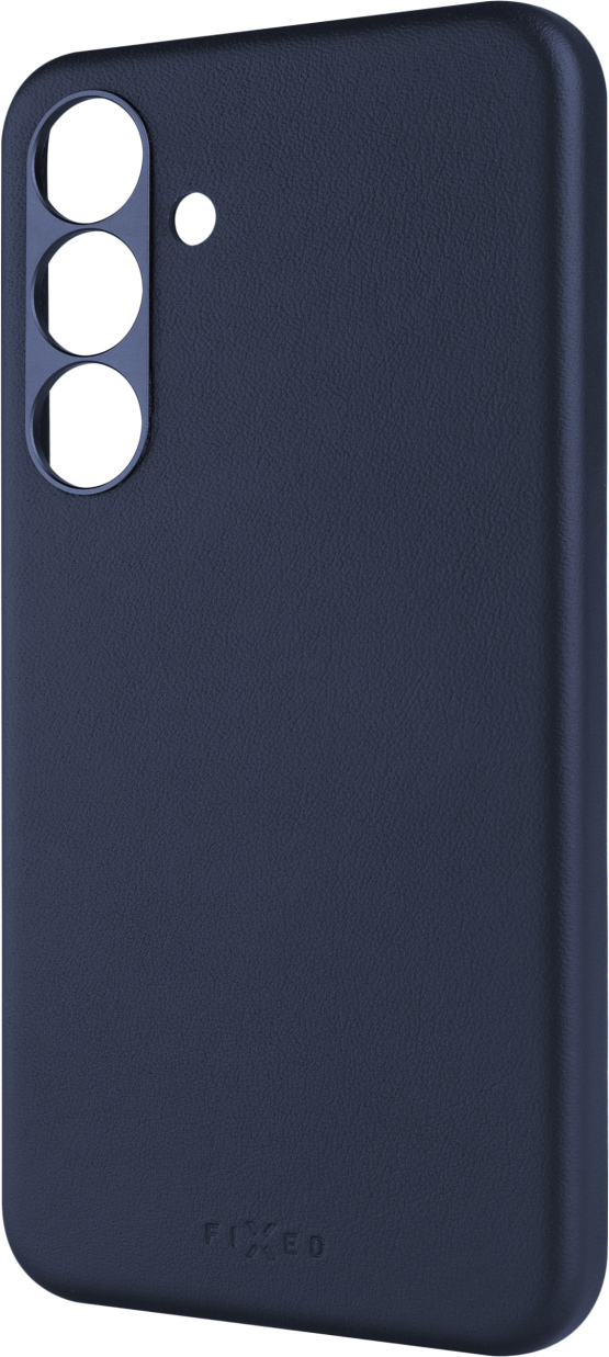 Kožený zadní kryt FIXED MagLeather s podporou MagSafe pro Samsung Galaxy S25+, modrý