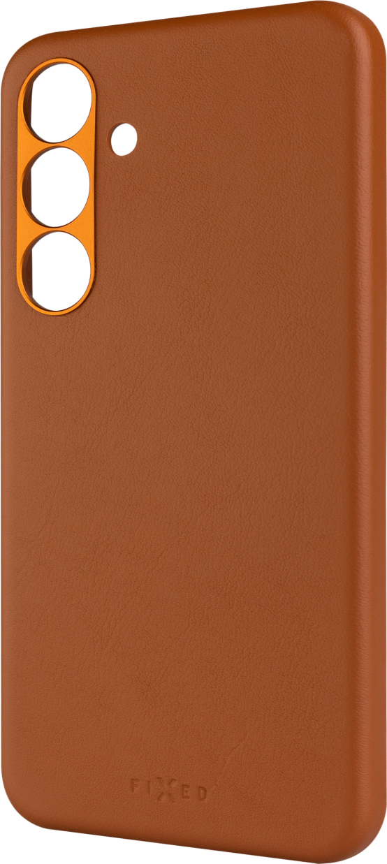 Kožený zadní kryt FIXED MagLeather s podporou MagSafe pro Samsung Galaxy S25+, hnědý