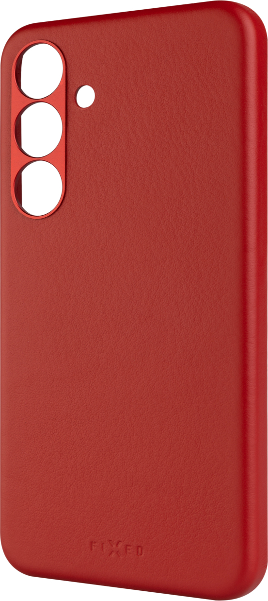 Kožený zadní kryt FIXED MagLeather s podporou MagSafe pro Samsung Galaxy S25+, červený