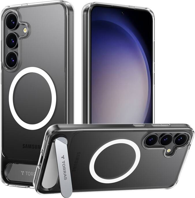 Pouzdro na telefon Torras Pstand Series pro Samsung S25+ (průhledné)