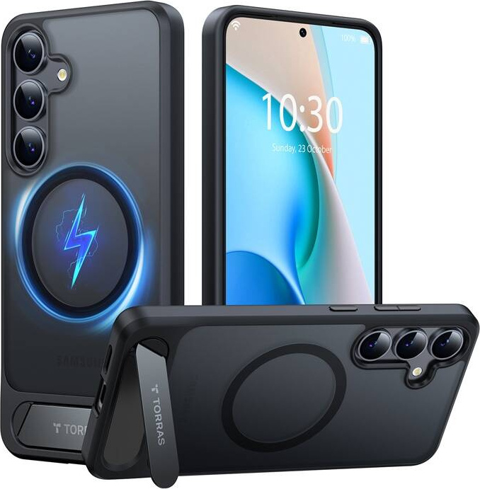 Pouzdro na telefon Torras Pstand Series pro Samsung S25+ (černé)