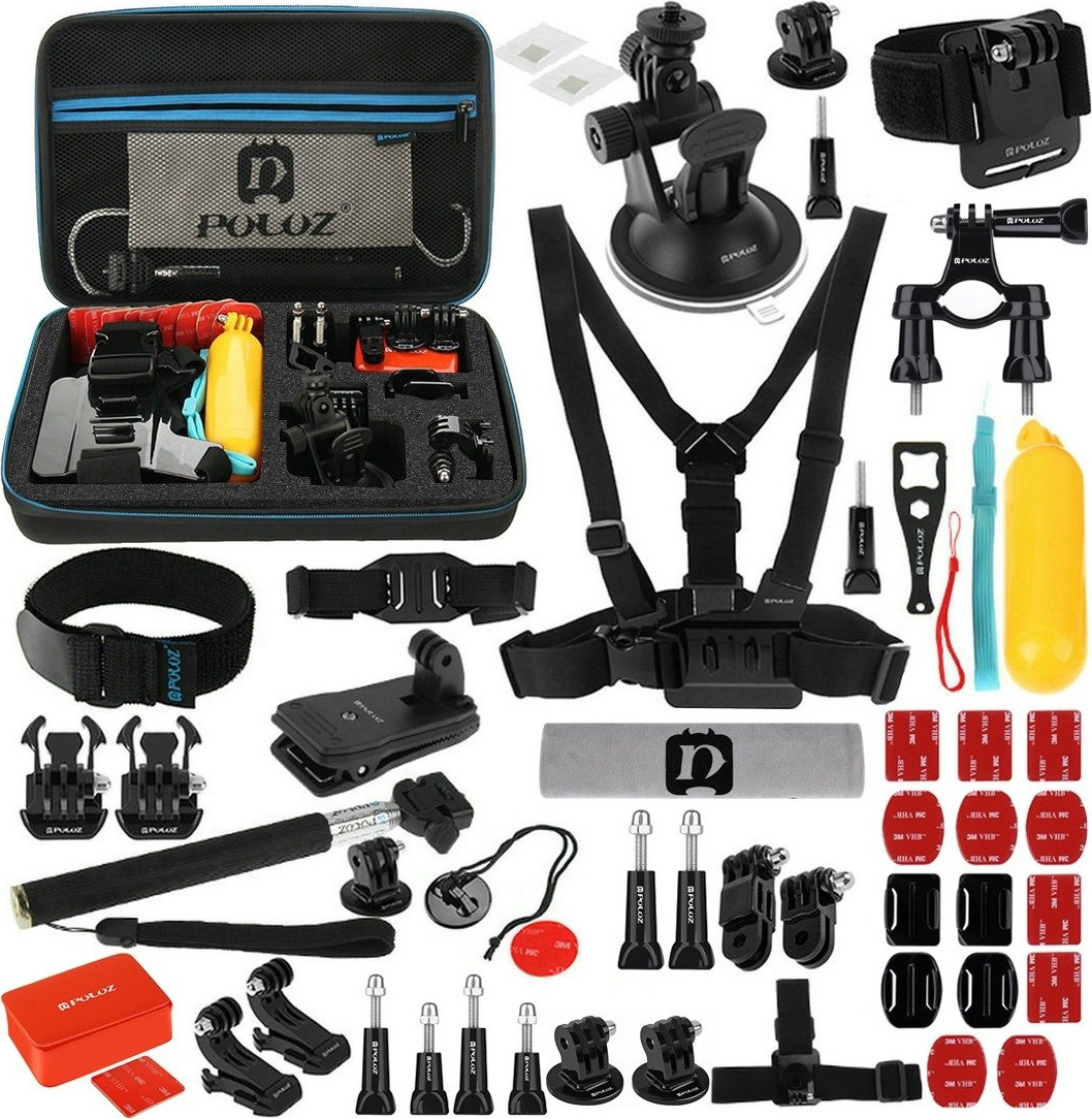 Příslušenství 53v1 Puluz Ultimate Combo Kits pro akční kamery GoPro, Dji Osmo Action PKT09