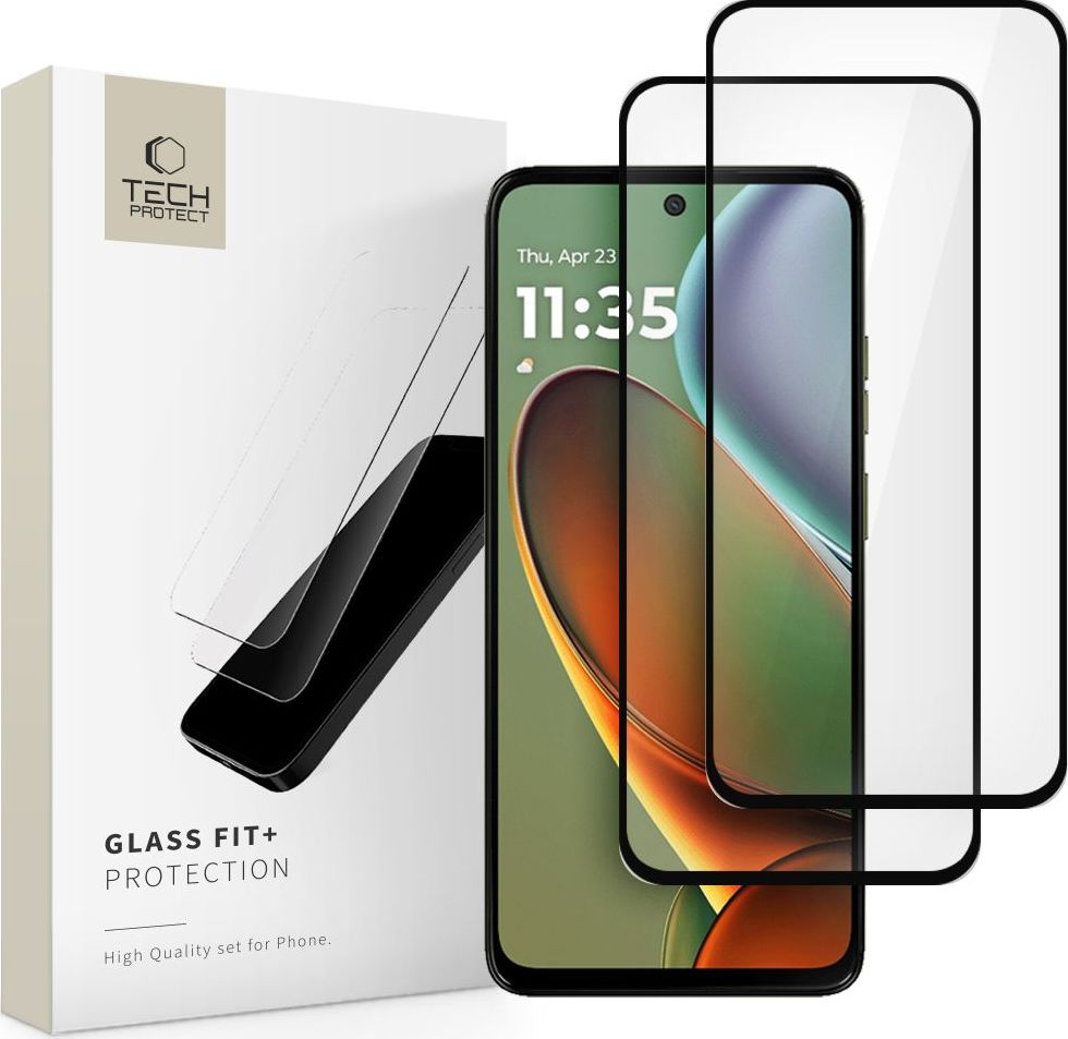 Tvrzené sklo TECH-PROTECT GLASS FIT+ 2-PACK MOTOROLA MOTO G15 / G15 POWER / G05 / E15 BLACK