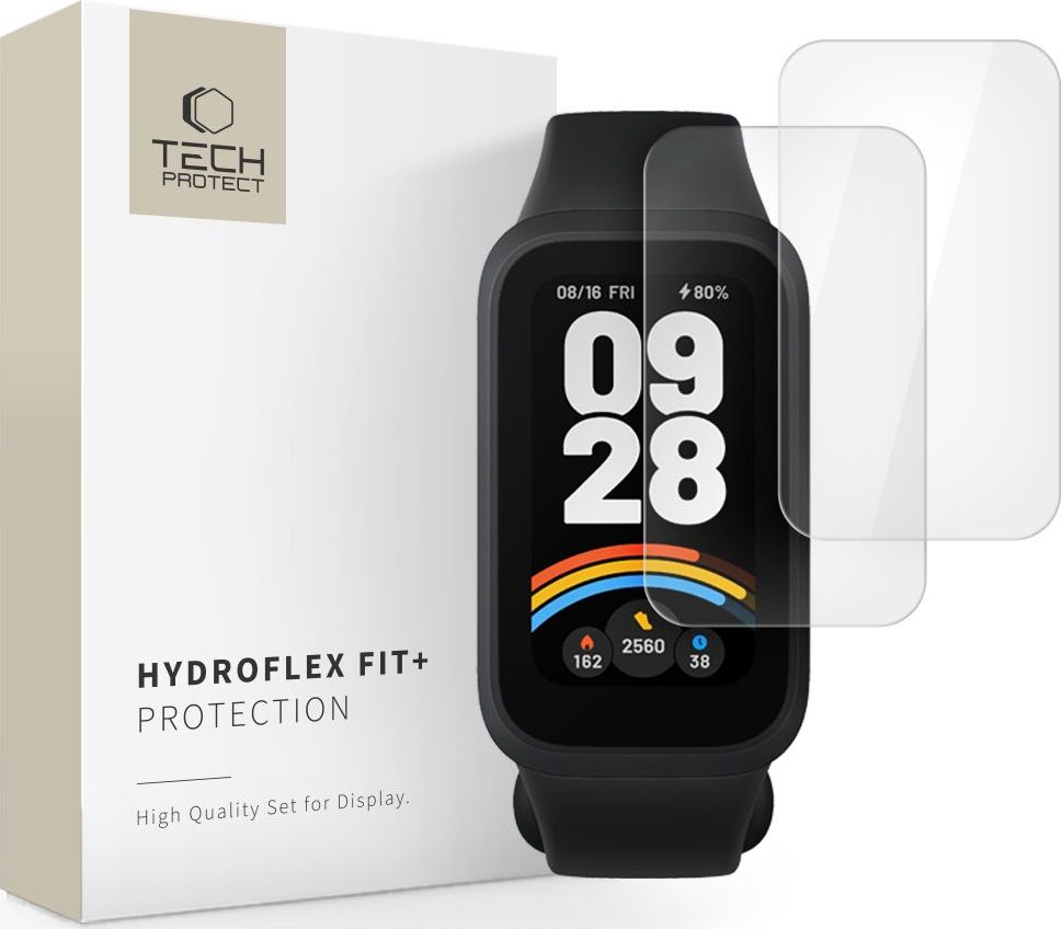 Hybridní fólie TECH-PROTECT HYDROFLEX FIT+ 2-PACK XIAOMI SMART BAND 9 ACTIVE CLEAR