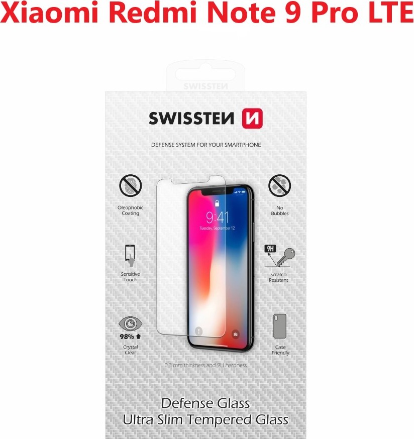 OCHRANNÉ TEMPEROVANÉ SKLO SWISSTEN PRO XIAOMI REDMI NOTE 9 PRO/9 PRO MAX/9S RE 2,5D