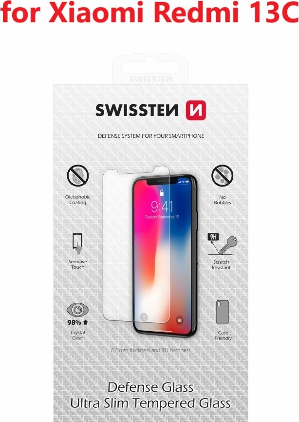 OCHRANNÉ TEMPEROVANÉ SKLO SWISSTEN PRO XIAOMI REDMI 13C RE 2,5D