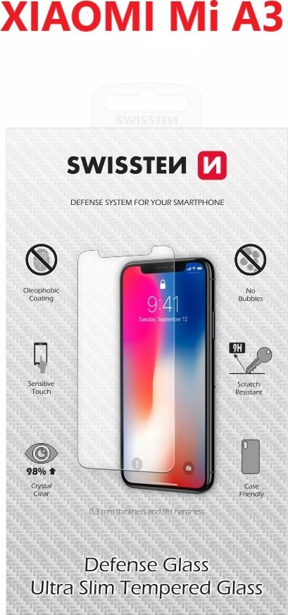 Levně OCHRANNÉ TEMPEROVANÉ SKLO SWISSTEN PRO XIAOMI Mi A3 RE 2,5D