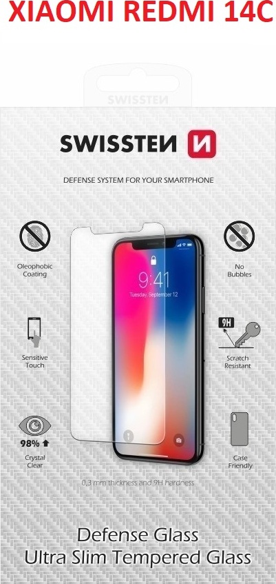 OCHRANNÉ TEMPEROVANÉ SKLO SWISSTEN PRO XIAOMI REDMI 14C 4G/5G RE 2,5D