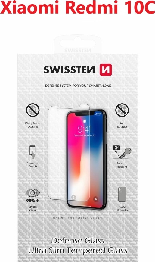 OCHRANNÉ TEMPEROVANÉ SKLO SWISSTEN PRO XIAOMI REDMI 10C RE 2,5D