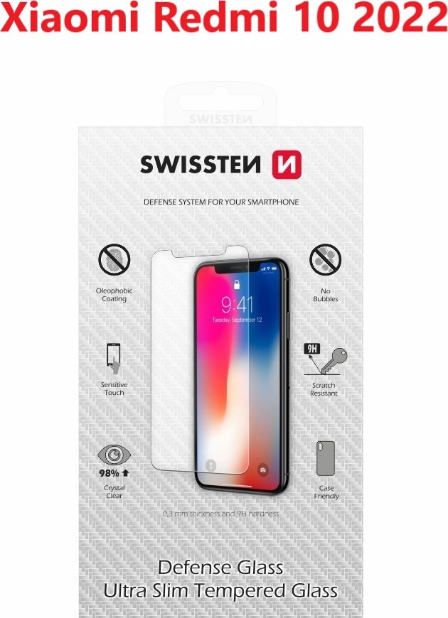 OCHRANNÉ TEMPEROVANÉ SKLO SWISSTEN PRO XIAOMI REDMI 10 2022 RE 2,5D