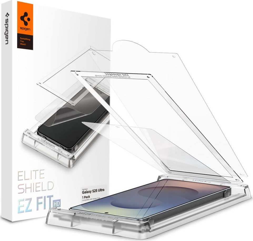 Hybridní sklo SPIGEN ELITE SHIELD ”EZ FIT” HD GALAXY S25 ULTRA CLEAR s instalačním aplikátorem